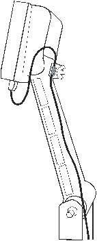 Diagram showing the dressing of USB cable using cable clamps and service loop.