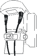 Diagram showing patch cables properly  installed in cable clamp.